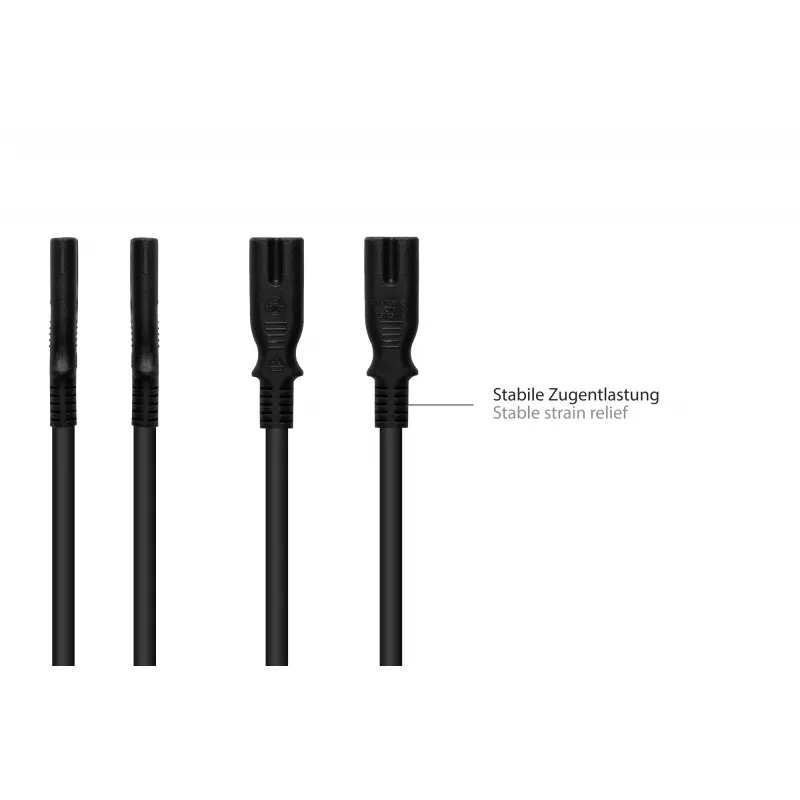 Cable de alimentación Euro Kabelmeister Type-C a IEC C7, 0,75 m, negro