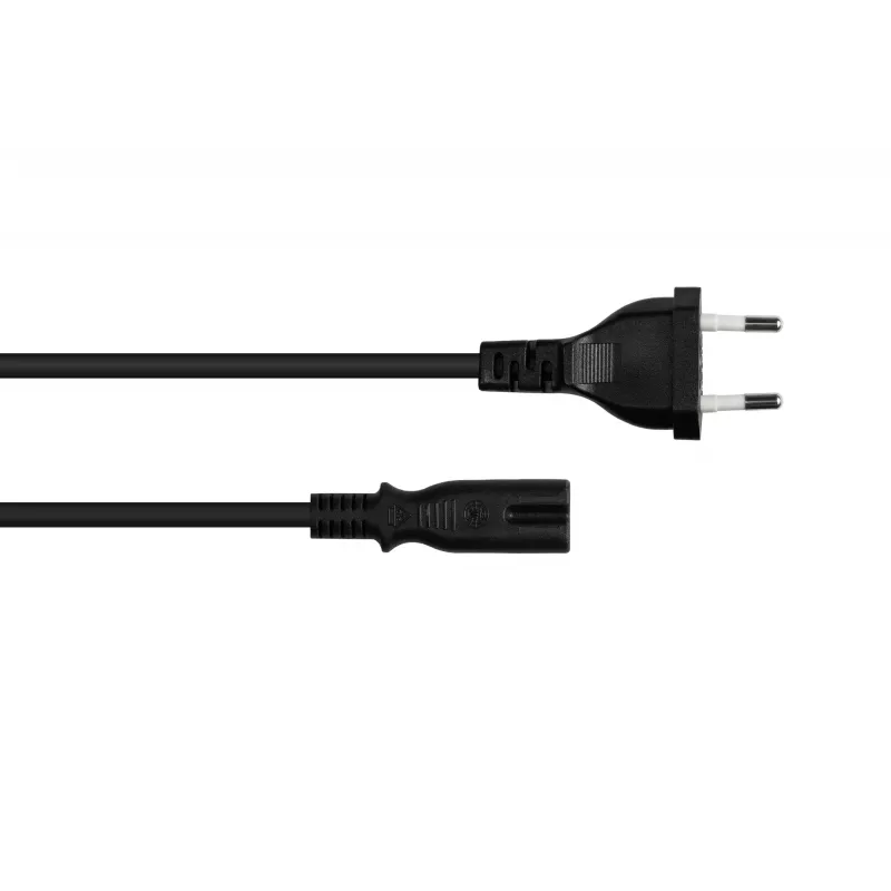 Cable de alimentación Euro Kabelmeister CEE 7/16 a IEC C7, 1 m, negro, 0,75 mm²