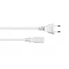 Cable de alimentación Euro Kabelmeister CEE 7/16 a IEC C7 blanco 0,5 m 0,75 mm²