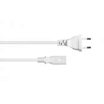Cable de alimentación Euro Kabelmeister Type-C a C7 Figure-8, blanco, 0,75 mm², 7,5 m