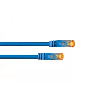 Cable de red RJ45 Cat.7 S/FTP Kabelmeister, funda TPE altamente flexible, libre de halógenos, azul, 0,25 m