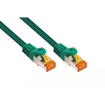Cable de red Cat.7 S/FTP KABELMEISTER, RJ45, TPE libre de halógenos, verde, 0,25 m