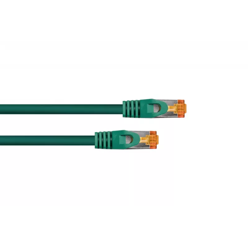 Cable de red Cat.7 S/FTP KABELMEISTER, RJ45, TPE libre de halógenos, verde, 0,25 m