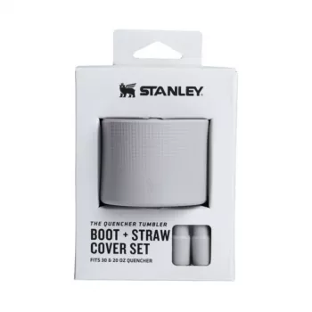 STANLEY Set de 2 fundas protectoras y tapones para pajita para vaso térmico 0,89L/0,59L The Quencher Boot + Straw Topper gris claro