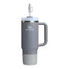 STANLEY Set de 2 fundas protectoras y tapones para pajita para vaso térmico 0,89L/0,59L The Quencher Boot + Straw Topper gris claro