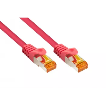 Cable de red Cat.7 S/FTP Kabelmeister, RJ45, TPE libre de halógenos, magenta, 1 m
