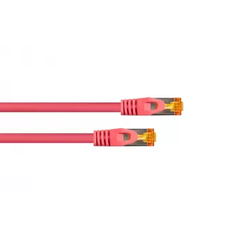 Cable de red Cat.7 S/FTP Kabelmeister, RJ45, TPE libre de halógenos, magenta, 1 m