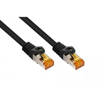 Cable de red Cat.7 S/FTP KABELMEISTER, TPE libre de halógenos, negro, 1,5 m