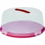 CURVER Fiambrera redonda para tarta Ø34,7x15,6cm rojo con tapa transparente