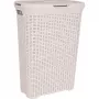 CURVER Cesto de ropa Style 40L con efecto ratán, crema, 44,8 x 26,5 x 61,5 cm