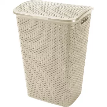 CURVER Caja de ropa My Style 55L en crema, 43x33x60 cm, efecto ratán