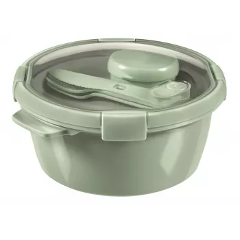 CURVER Fiambrera Lunch Kit redonda 1,6L Smart Eco To Go Ø22x10cm Soft Green