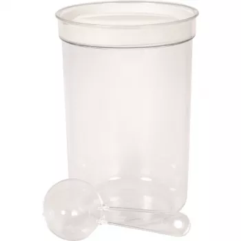 Curver Petlife Comedero redondo para mascotas con cuchara, 1,7 L, blanco