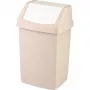 CURVER Click-it Cubo de basura de pedal 15L rectangular beige polipropileno con cubo interior extraíble