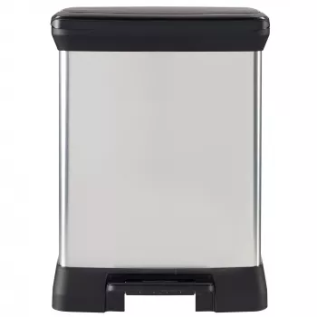 CURVER Cubo de basura con pedal Metallic Deco Bin Duo 10+18L Plata