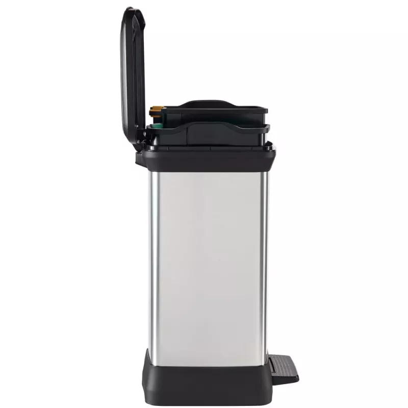 CURVER Cubo de basura con pedal Metallic Deco Bin Duo 10+18L Plata