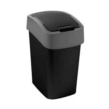 CURVER Flip Bin 9L Cubo de basura Negro/Plata