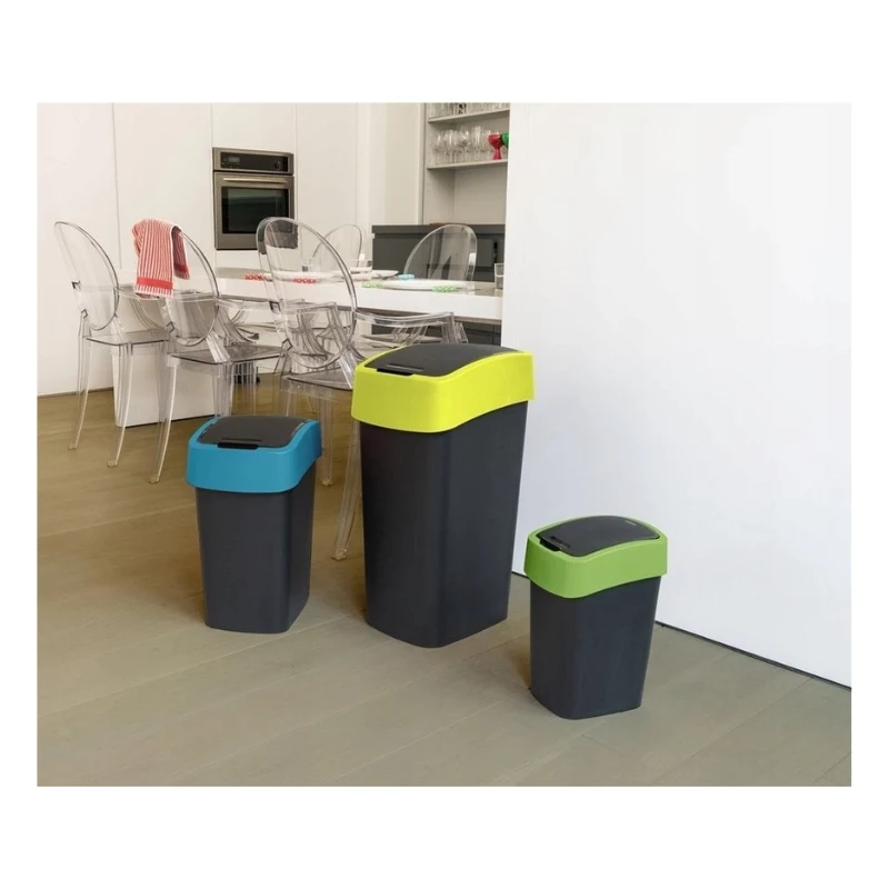 Curver Flip Bin 25L Cubo de basura Negro/Verde
