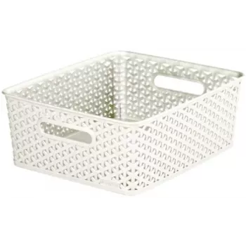 CURVER My Style M 13L Cesta de almacenamiento rectangular color crema con efecto ratán