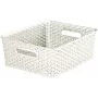 CURVER My Style M 13L Cesta de almacenamiento rectangular color crema con efecto ratán