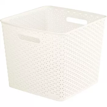 CURVER My Style Cesta de almacenamiento cuadrada 25L Crema