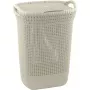 Curver Knit 57L Cesto de ropa con tapa, Blanco