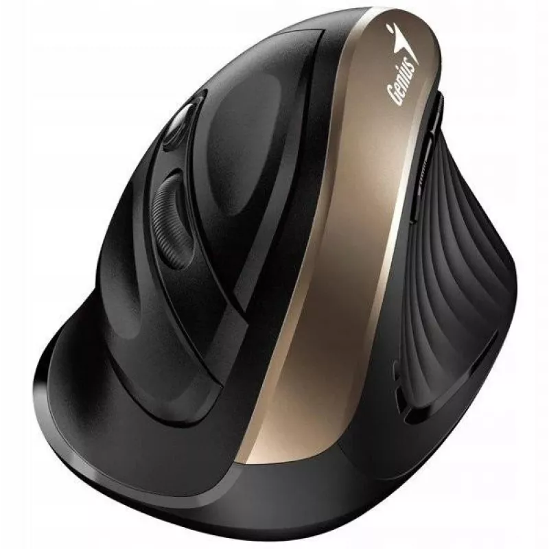 Genius Ergo 8250S ratón inalámbrico, 1600 DPI, negro/dorado