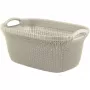 CURVER Knit 40L Cesto de ropa con tapa y asas integradas, Blanco, 59,5 x 38,5 x 27 cm