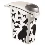 Curver Petlife comedero de almacenamiento para perros 23L negro con diseño de huellas