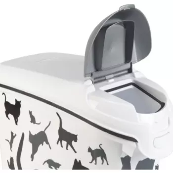 Curver Petlife comedero de almacenamiento para perros 23L negro con diseño de huellas