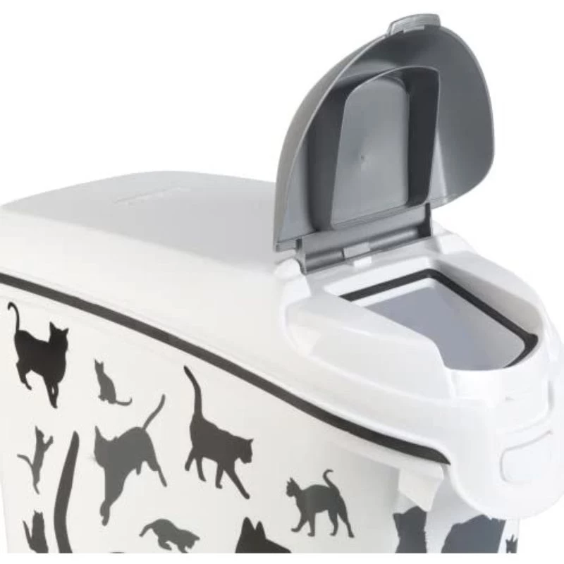 Curver Petlife comedero de almacenamiento para perros 23L negro con diseño de huellas