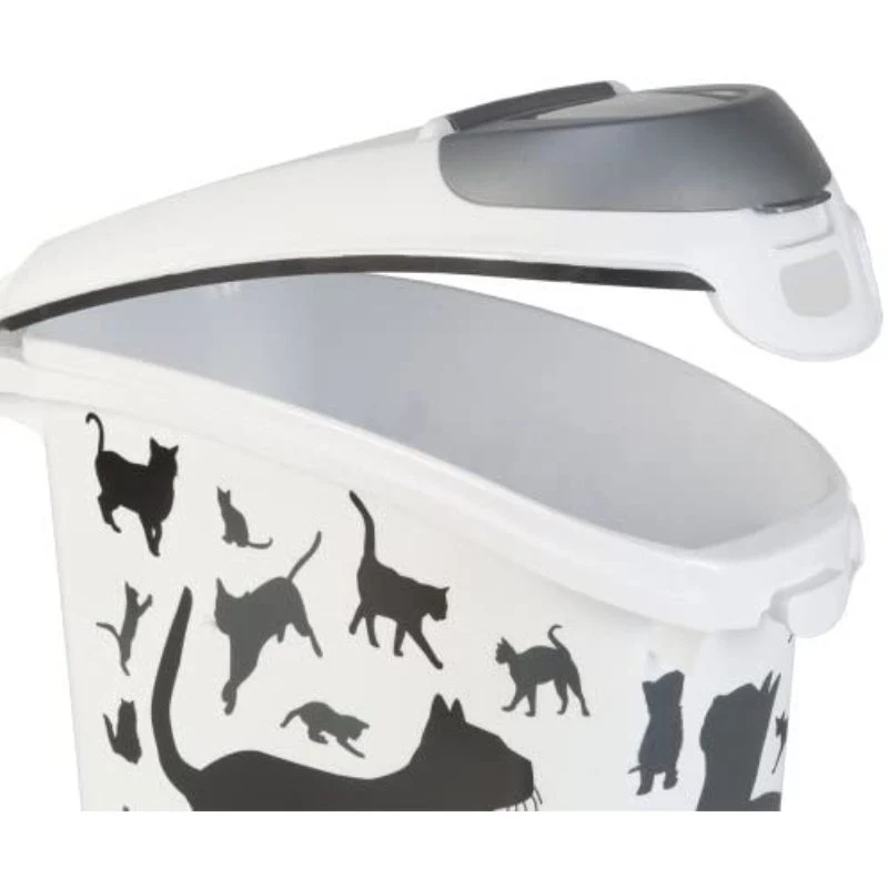 Curver Petlife comedero de almacenamiento para perros 23L negro con diseño de huellas