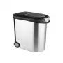 CURVER Pet Life contenedor de comida con ruedas, 12kg, 35L, 49,3x27,8x40,3 cm, plata