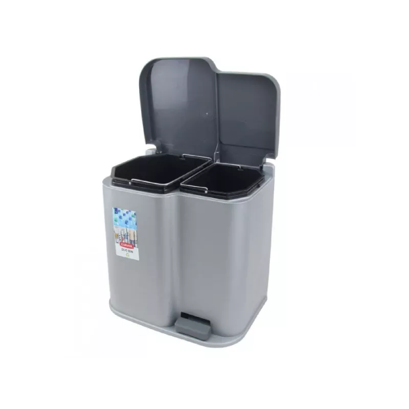 CURVER Duo 15+7L plata/gris oscuro cubo de pedal