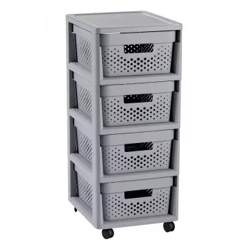 Curver Infinity 11L carro de 4 cajones 30x36x69cm gris