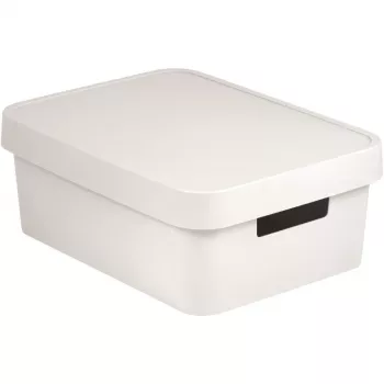 Curver Infinity Recycled caja de almacenamiento 11L con tapa, blanca