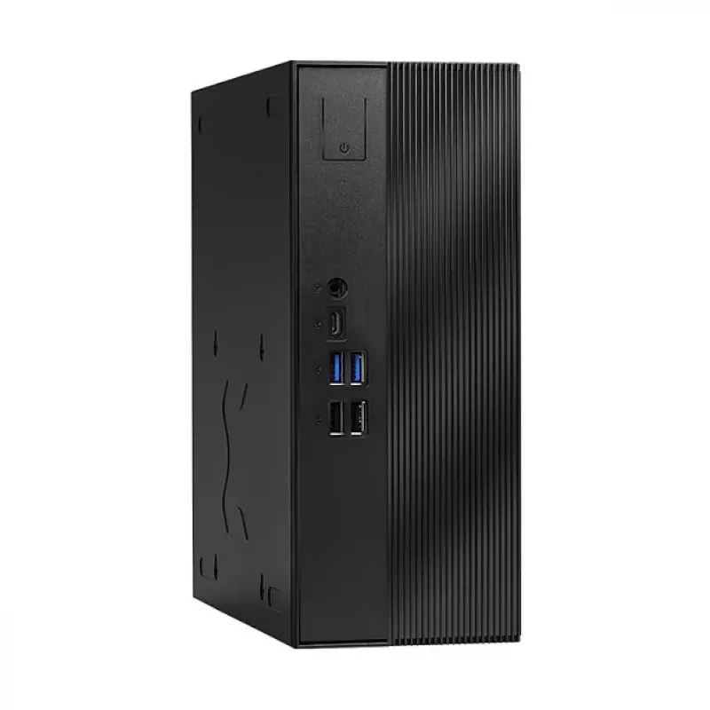 ASRock DeskSlim B760 mini-PC barebone - Intel B760, LGA1700, DDR4 SO-DIMM, 2x M.2 PCIe Gen4, HDMI 2.1, DP 1.4, VGA, USB-C, Gigabit-LAN, 1,92L, negro