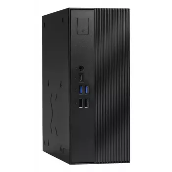 ASRock DeskSlim X600 mini-PC barebone, zócalo AMD AM5, DDR5 SO-DIMM, PCIe Gen5 M.2, 2,5GbE, sin RAM/almacenamiento/SO, negro