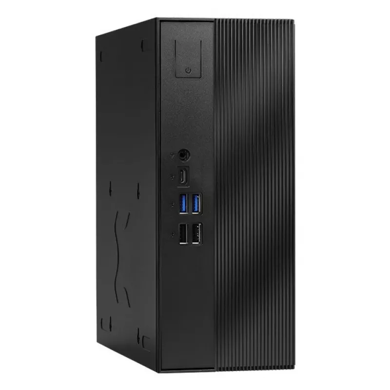 ASRock DeskSlim X600 mini-PC barebone, zócalo AMD AM5, DDR5 SO-DIMM, PCIe Gen5 M.2, 2,5GbE, sin RAM/almacenamiento/SO, negro