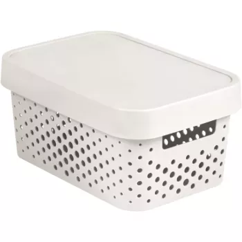 CURVER Infinity Recycled caja de almacenamiento 4,5L con tapa, blanca