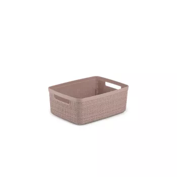 CURVER Cesta Jute S 5L 27x20x11cm Rosa - Cesta de almacenamiento de yute natural