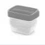 CURVER Vedo Set de comederos rectangulares para mascotas, 4 x 0,75L, Transparente Gris