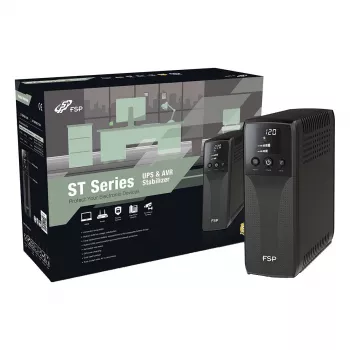 FSP ST 1200 Torre 1200VA 720W SAI Line-Interactive con 4 tomas Schuko y protección RJ45