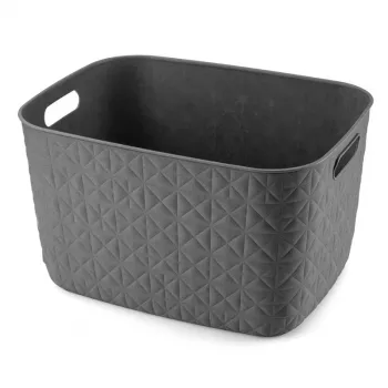 CURVER Softex L Cesta de almacenamiento 19L, Gris oscuro, 37,9 x 29,2 x 22,1 cm