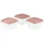CURVER Fresh&Go Set de cajas de almacenamiento cuadradas 3x1,2L Rosa