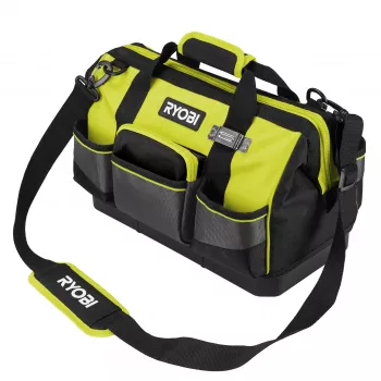 RYOBI Bolsa de herramientas pequeña RSSSTB1 – Bolsa de herramientas de poliéster duradera con correa para el hombro, Verde/Negro