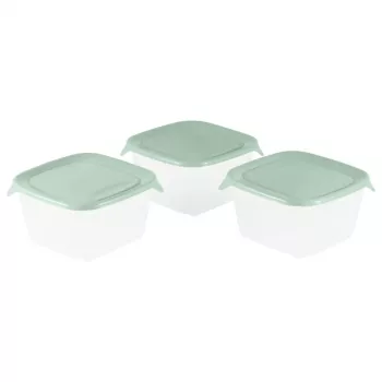 Curver Fresh&Go Set de fiambreras cuadradas 3 piezas 3x1,2L Verde