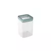 CURVER Kara Recipiente hermético para alimentos secos 1,2L, cuerpo transparente con tapa color petróleo, sin BPA, apilable, apto para lavavajillas