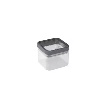 CURVER Kara Recipiente hermético para alimentos secos 0,5L, cuerpo transparente con tapa de clip gris oscuro, plástico SAN sin BPA, apilable