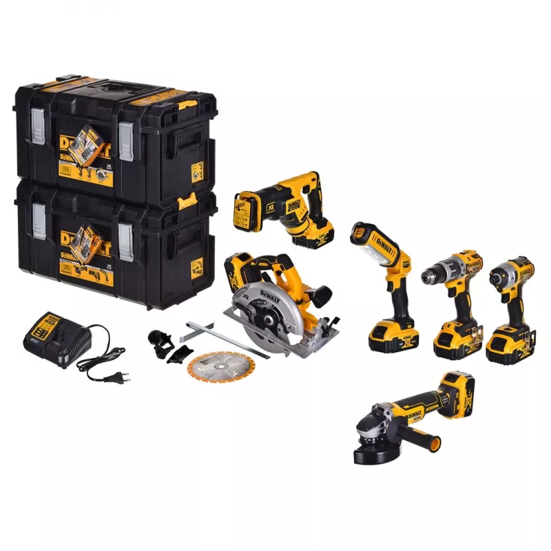 DEWALT DCK623P3-QW 18V XR Set combinado de 6 herramientas eléctricas sin escobillas con 3 baterías de 5,0Ah, cargador, maletín TSTAK VI